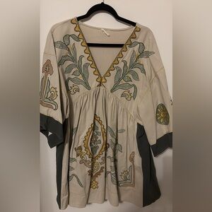 Bohemian Embroidered Tunic Dress size large smoke free home